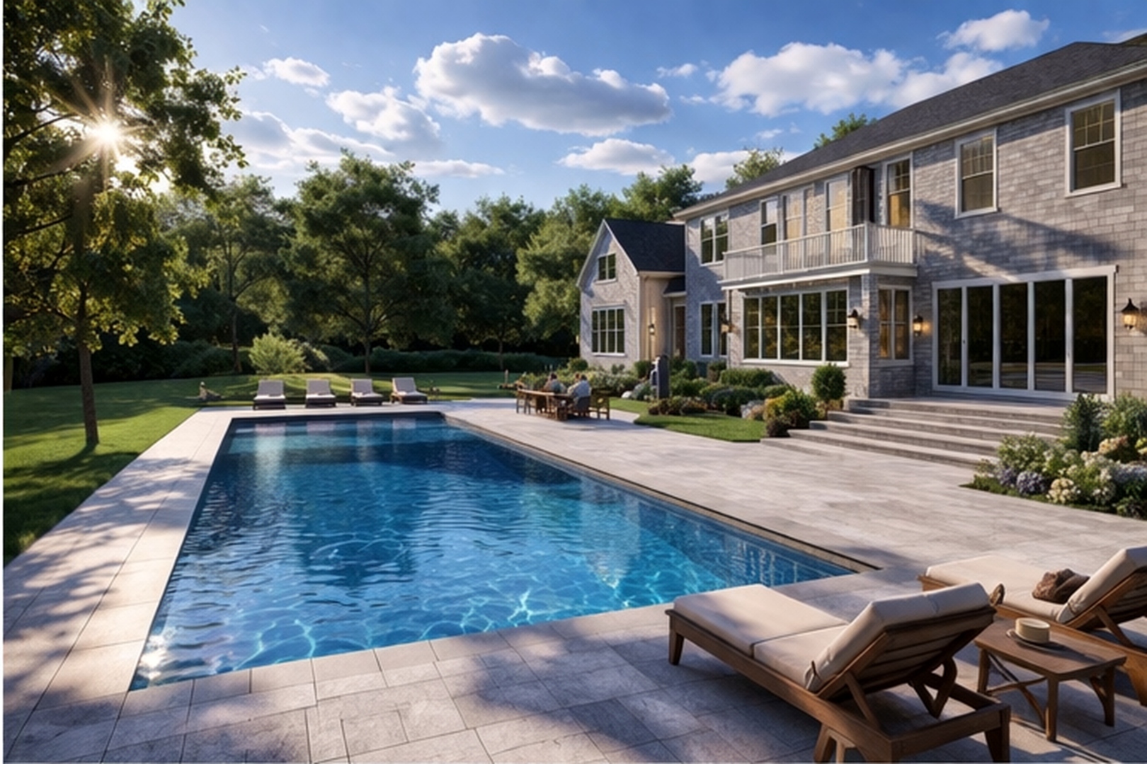 Rear elevation with pool terrace